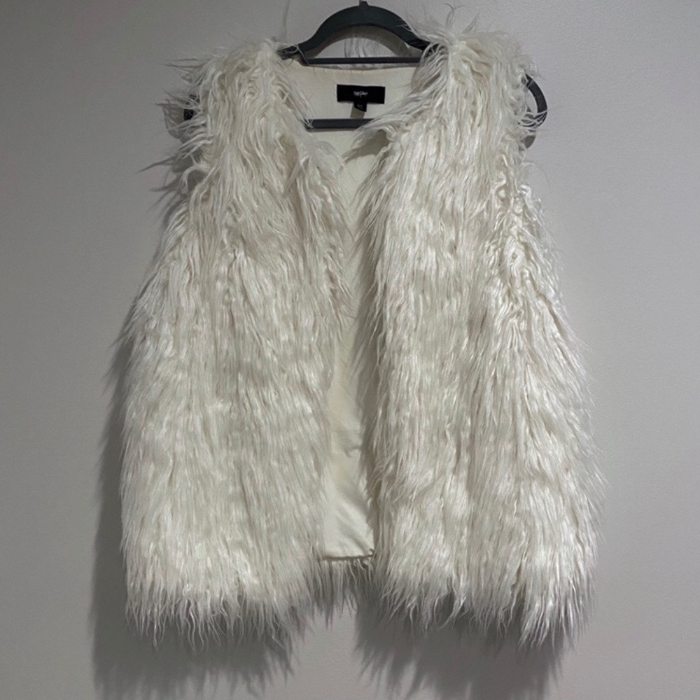 Furry White Vest